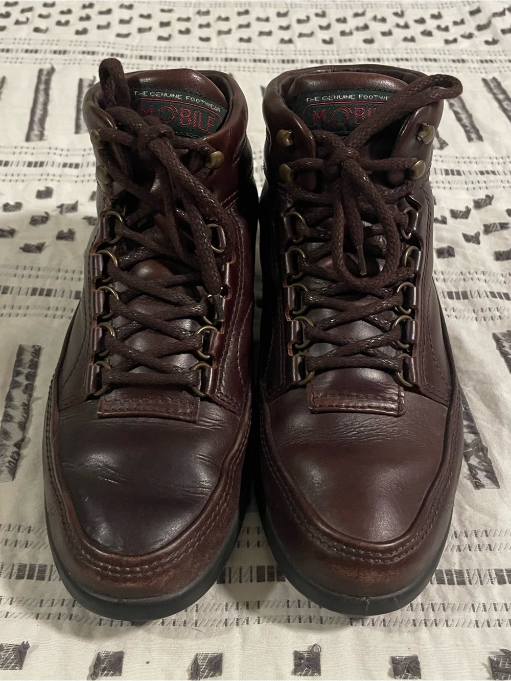 Vintage 90s ECCO Mobile Brown Leather Hiking Boots